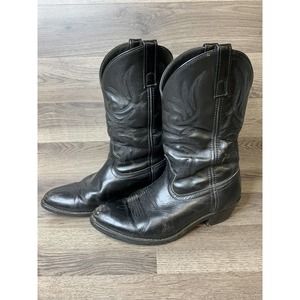 Laredo 4240 Paris Men's Cowboy Western Boots, Size 10 EW Black Leather R-Toe